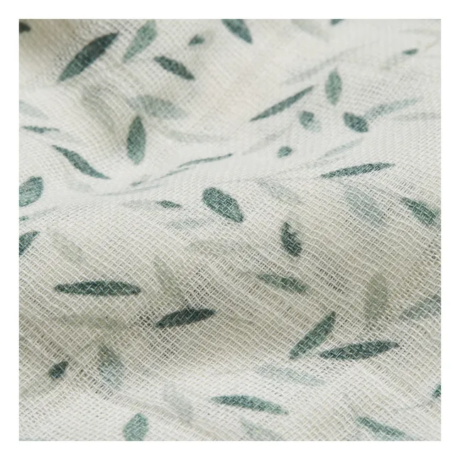 Manta Green Leaves de muselina de algodón orgánico - Set de 2