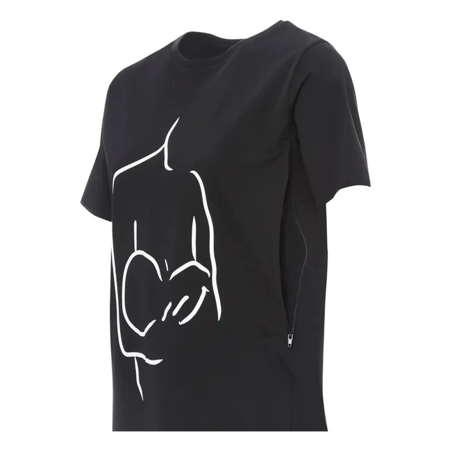 T-Shirt d'allaitement Motherhood | Noir
