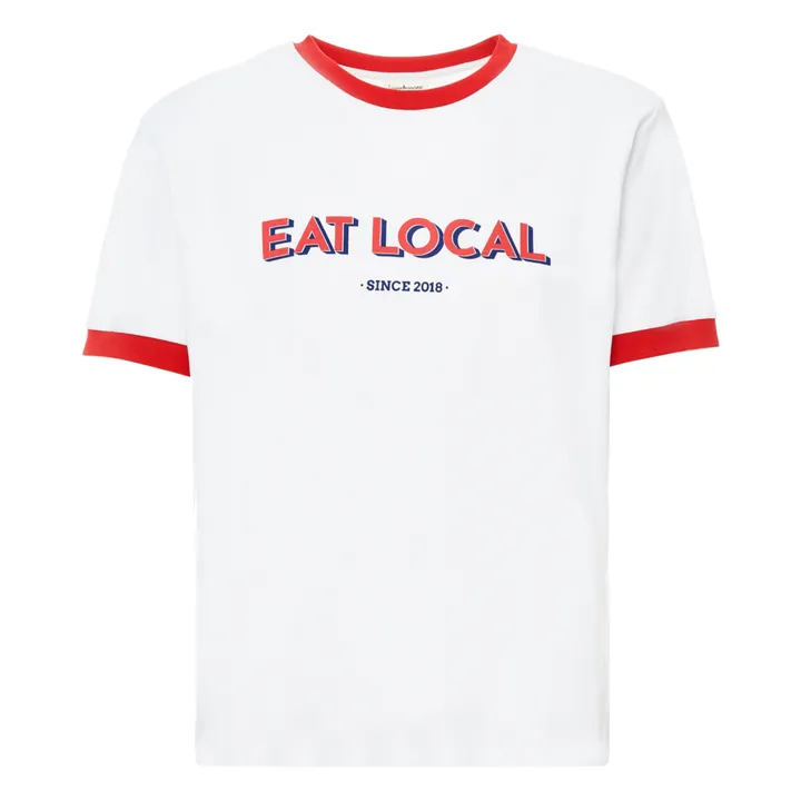T-Shirt da allattamento, modello: Eat local | Bianco- Immagine del prodotto n°0