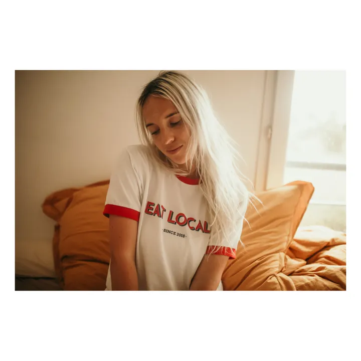 T-Shirt da allattamento, modello: Eat local | Bianco- Immagine del prodotto n°3