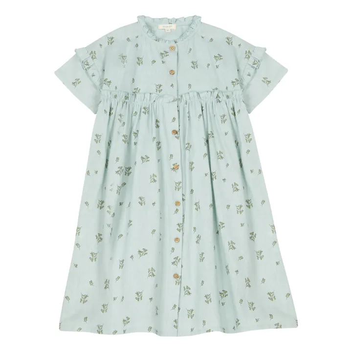 Zoé Linen Dress  | Green water- Product image n°0