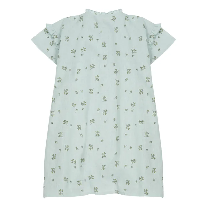 Zoé Linen Dress  | Green water- Product image n°6