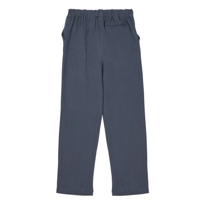 Pantaloni in garza di cotone Marlito | Blu marino- Immagine del prodotto n°3