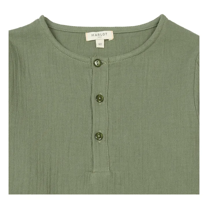 Pijama gasa de algodón Peter | Verde- Imagen del producto n°1
