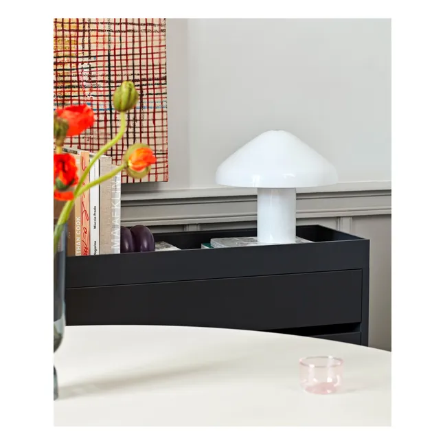 Lampe à poser Pao en verre opale | Blanc