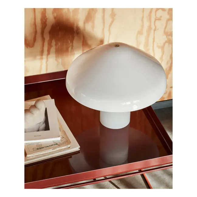 Lampe à poser Pao en verre opale | Blanc