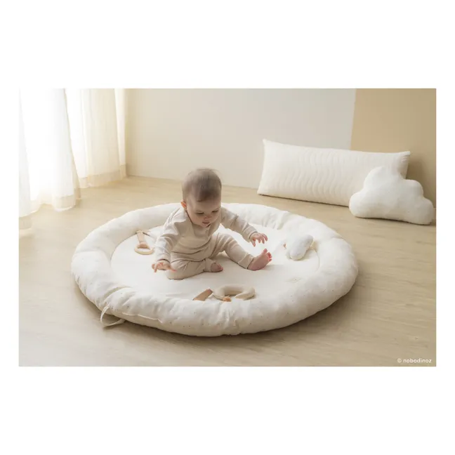 Organic Cotton Growing Green Early Learning Play Mat D100cm | Cream