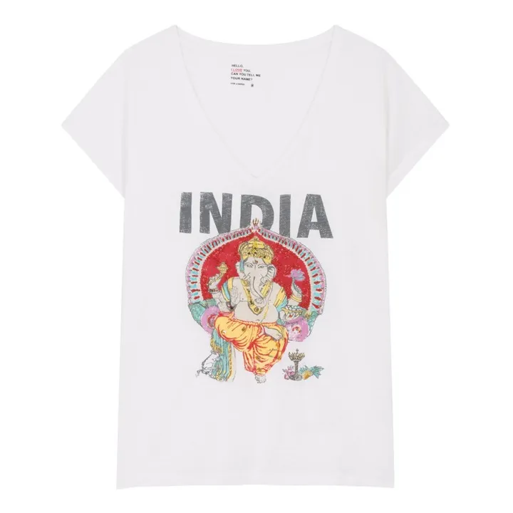T-Shirt Tonton India aus Bio-Baumwolle | Weiß- Produktbild Nr. 0