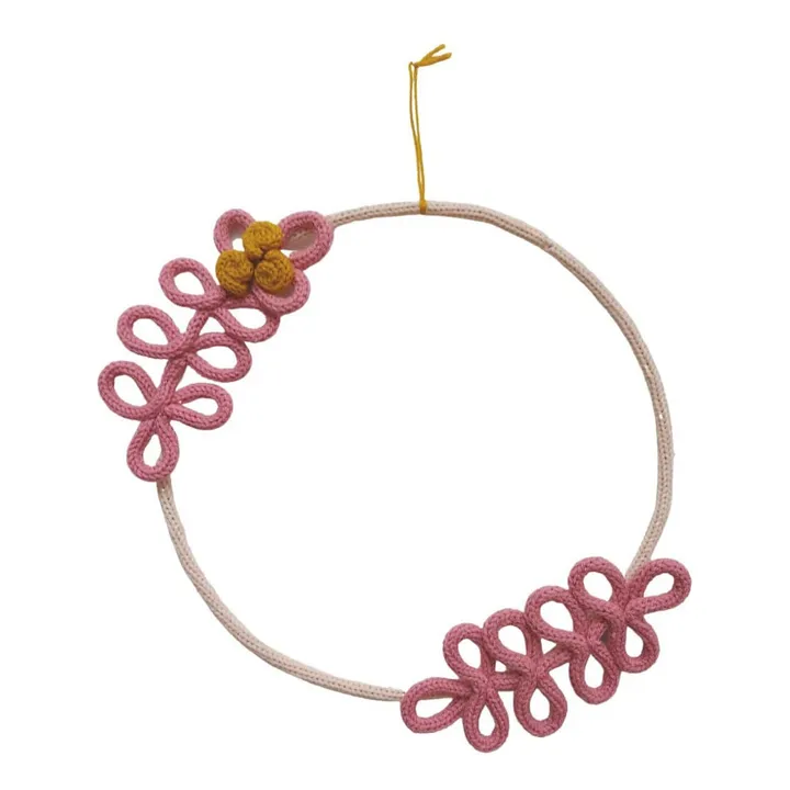 Knitted Wall Decoration - Crown | Pink- Product image n°0