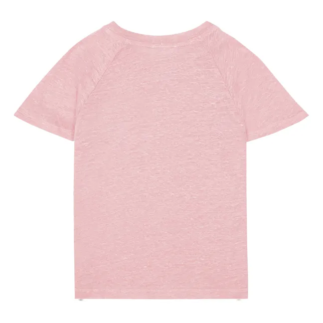 T-shirt in lino  | Rosa confetto