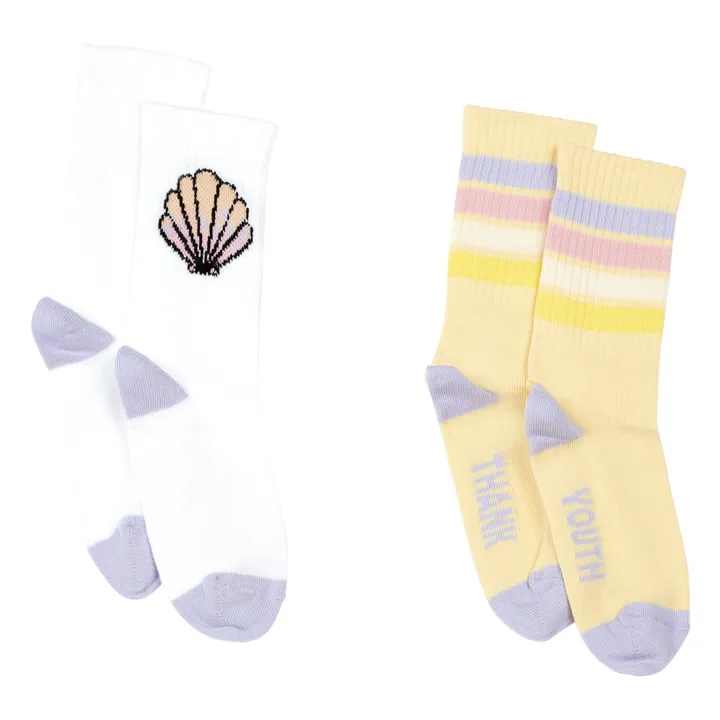 Pack 2 Chaussettes Coquillage&Thank Youth | Blanc- Image produit n°0