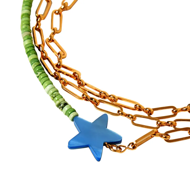 Collar Cadena Estrella | Azul- Imagen del producto n°2