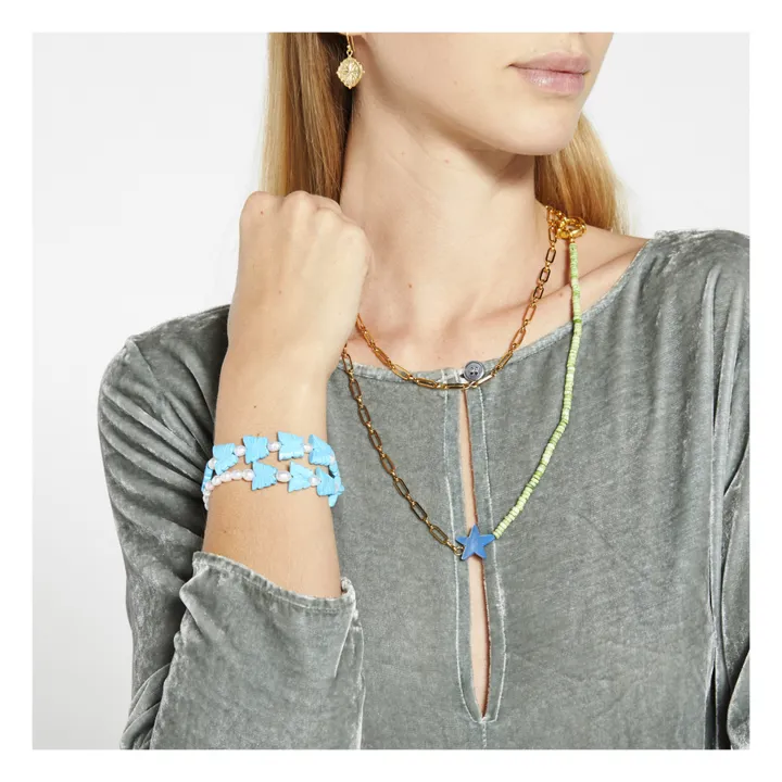 Collar Cadena Estrella | Azul- Imagen del producto n°1