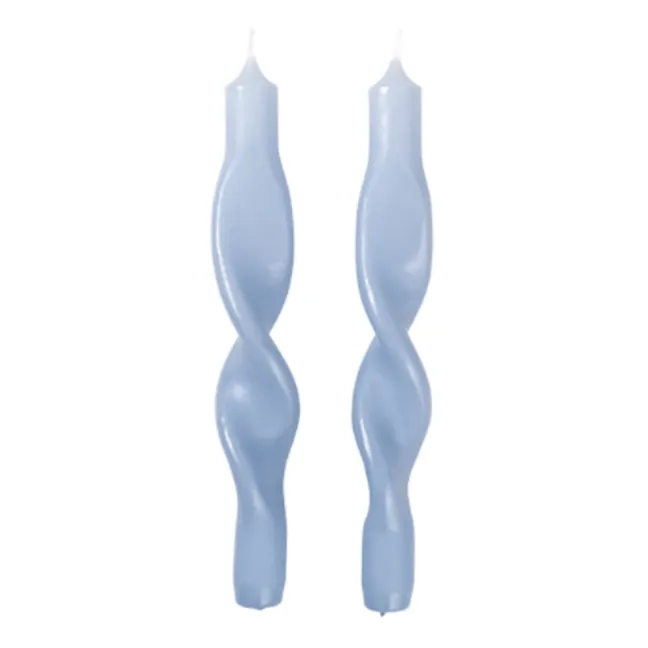 Twist Candles - Set of 2 | Light blue