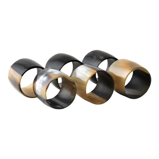 Anello porta-tovagliolo in corno - Set da 6