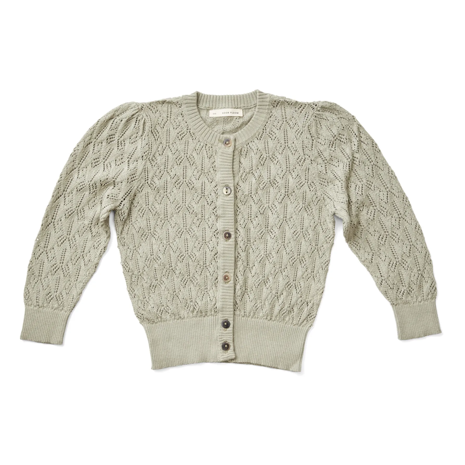 Soor Ploom - Knitted Rose Cardigan - Beige | Smallable 