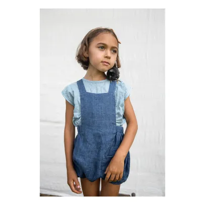 Soor Ploom - Oona Striped Linen Romper - Blue | Smallable