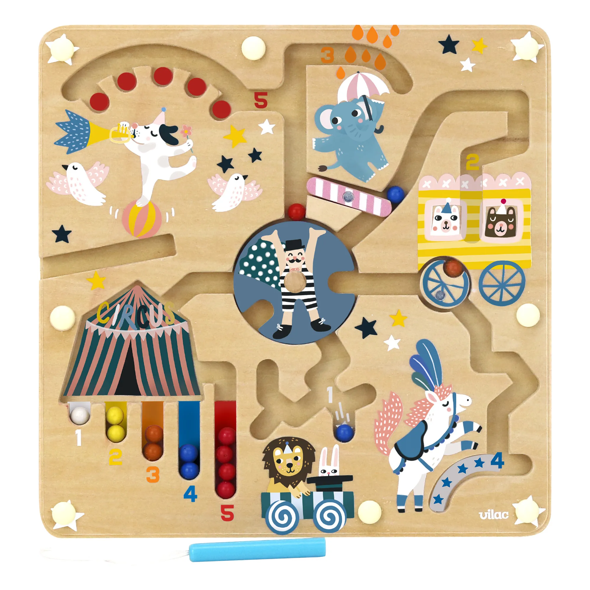 Vilac Multicoloured Circus Magnetic Maze - Michelle Carlslund