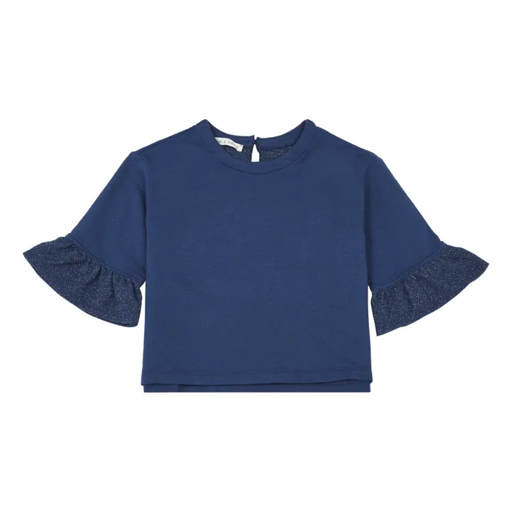 Suéter Volantes  Lúrex | Azul Marino- Imagen del producto n°0