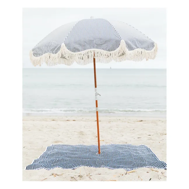 Beach Towel with Parasol Hole | Navy blue