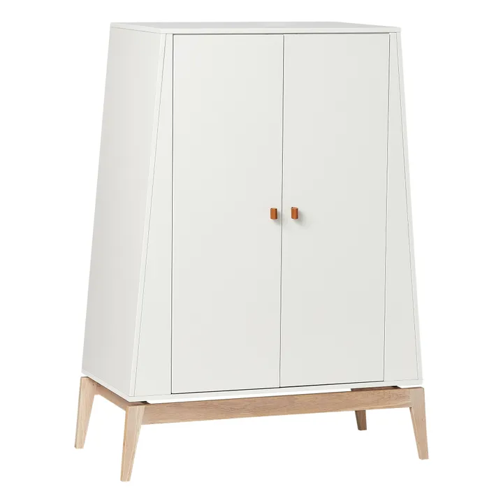Luna Small Oak Wardrobe - 2 Doors | White- Product image n°0