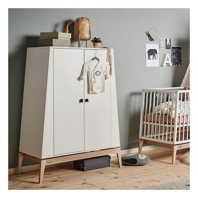 Armario bajo Luna roble - 2 puertas | Blanco