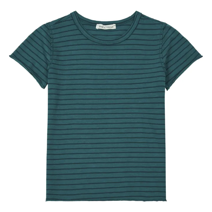 Camiseta a rayas  | Verde Oscuro- Imagen del producto n°0