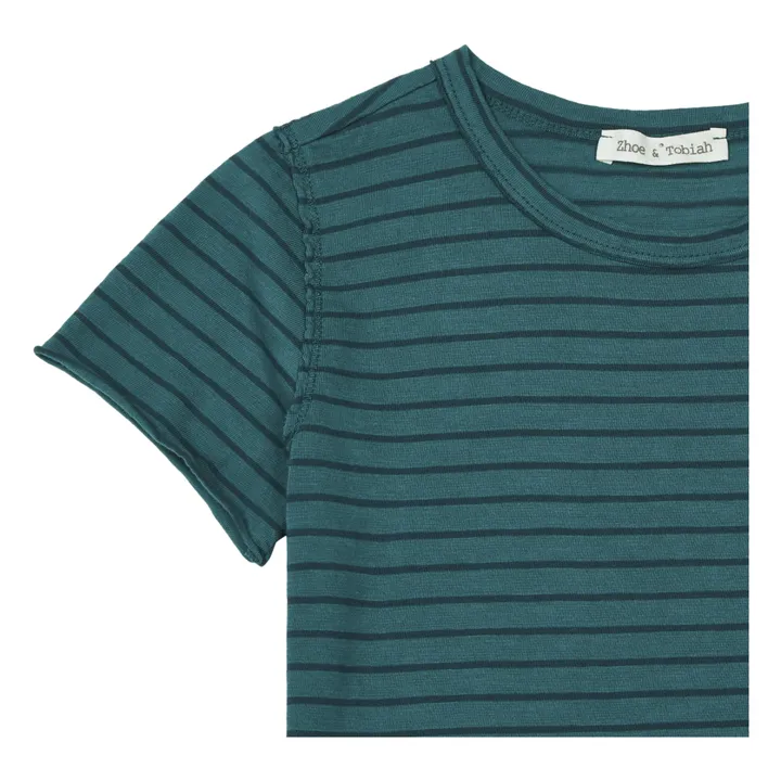Camiseta a rayas  | Verde Oscuro- Imagen del producto n°1