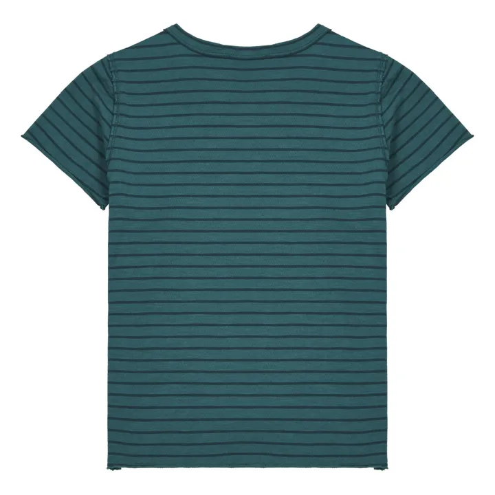 Striped T-Shirt  | Dark green- Product image n°2