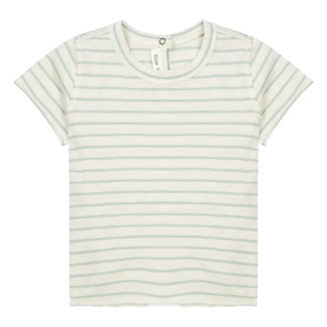 T-Shirt Rayé  | Vert d'eau