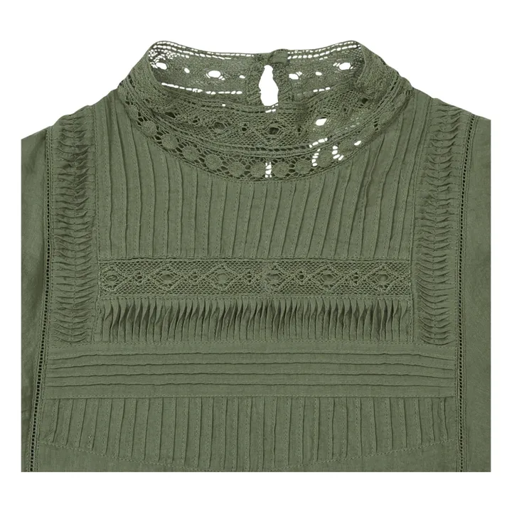 Horen Embroidered Top  | Khaki- Product image n°1