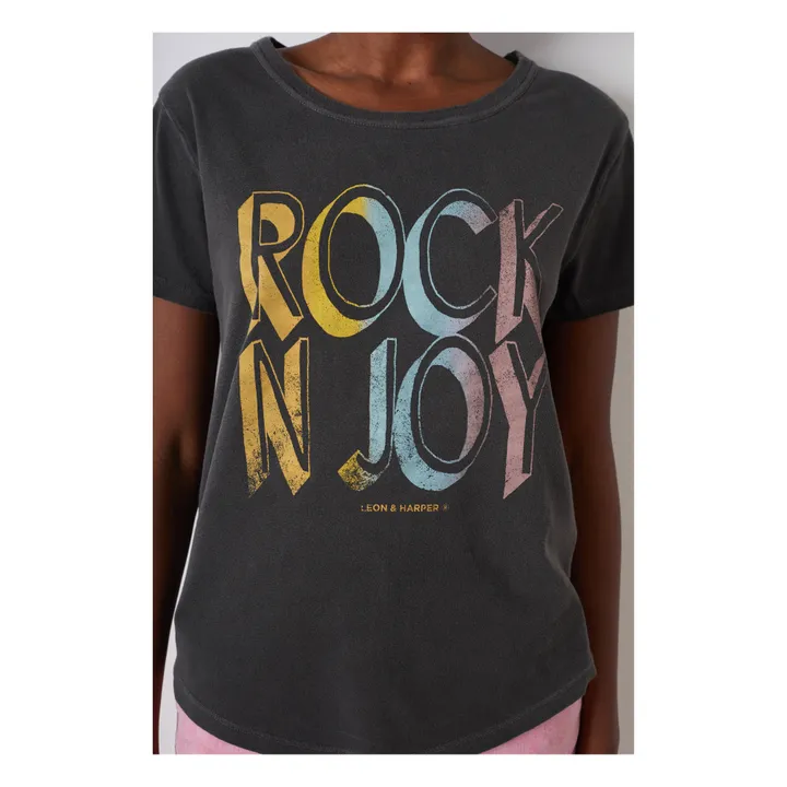 Camiseta Toro Rock algodón orgánico | Gris Antracita- Imagen del producto n°1