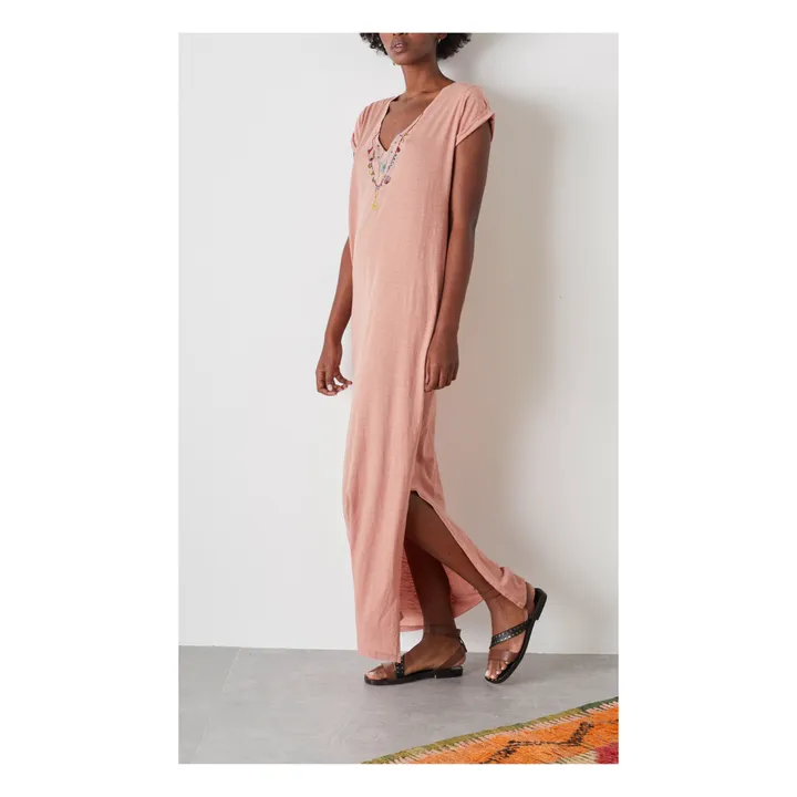Vestido Reinou Palm algodón orgánico | Rosa- Imagen del producto n°1