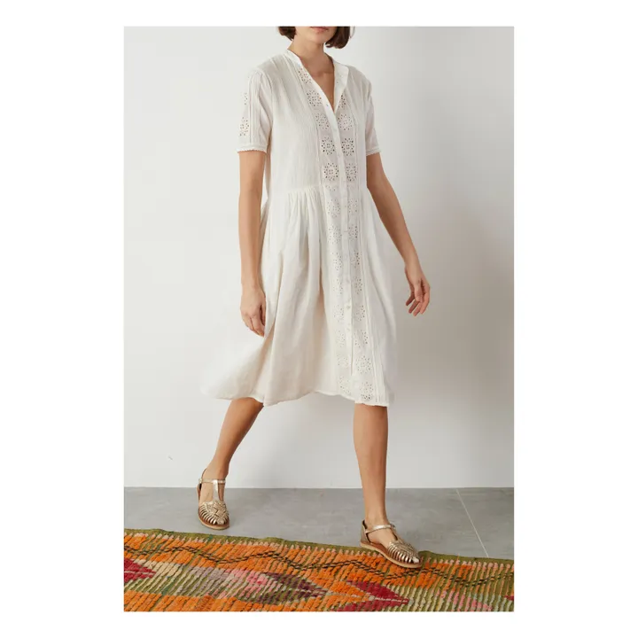 Vestido Retour Bordado algodón orgánico | Crudo- Imagen del producto n°1