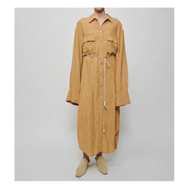Robe Chemise Fruma Effet Froissé | Camel
