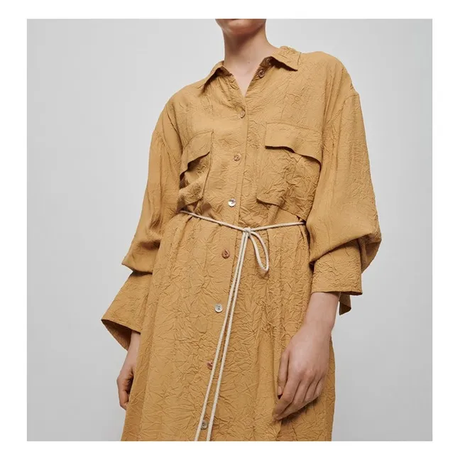 Robe Chemise Fruma Effet Froissé | Camel
