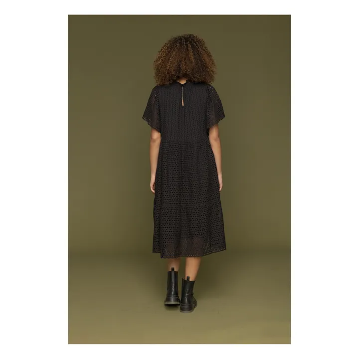 Simon English Embroidered Dress  | Black- Product image n°4