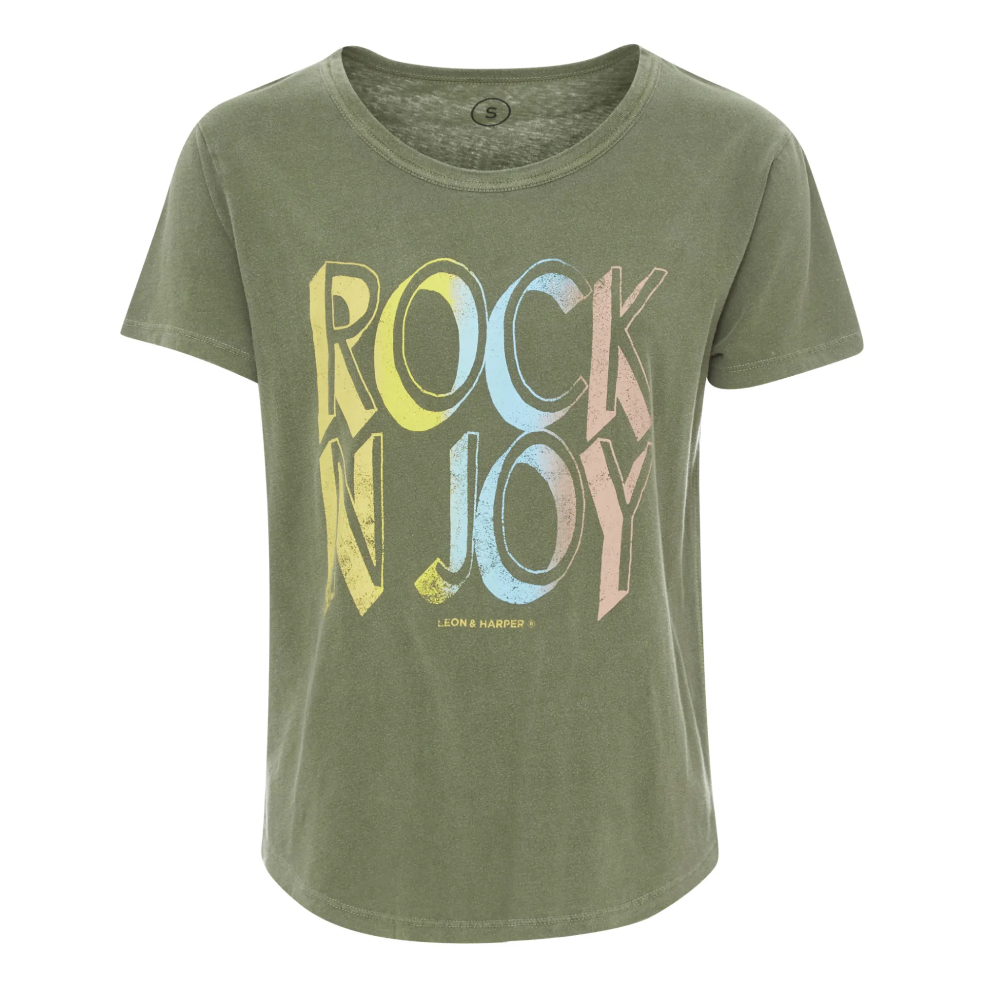Leon & Harper Khaki Toro Rock Organic Cotton T-Shirt