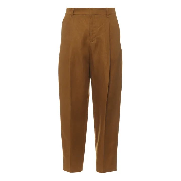 Pantalones John Twill de lino | Caramelo- Imagen del producto n°0