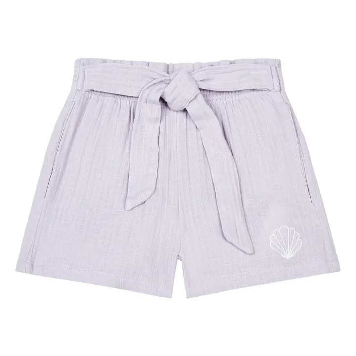 Organic Cotton Muslin Shorts | Lilac- Product image n°0