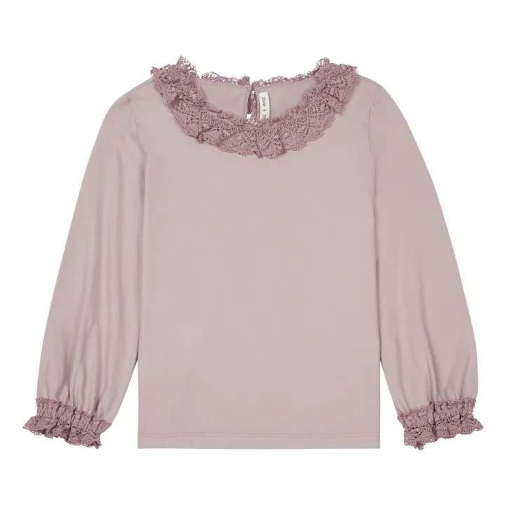 Lace Collar T-Shirt  | Pink- Product image n°0
