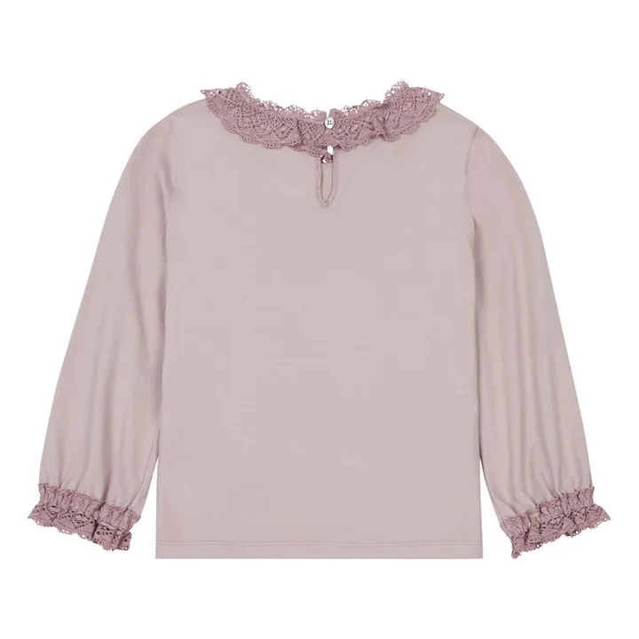 Lace Collar T-Shirt  | Pink- Product image n°2