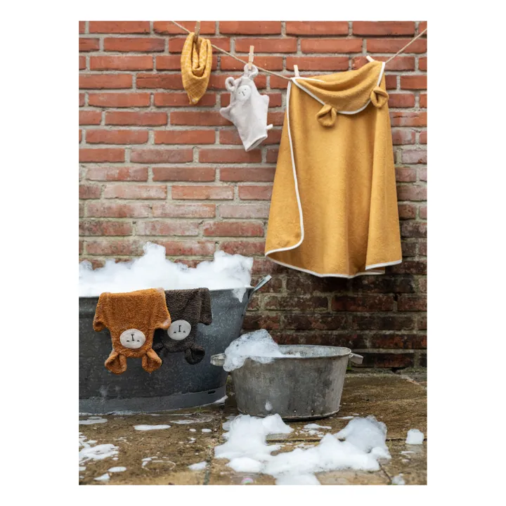 Guanto da bagno marionetta, modello: Orso - Set da 3 | Beige- Immagine del prodotto n°1