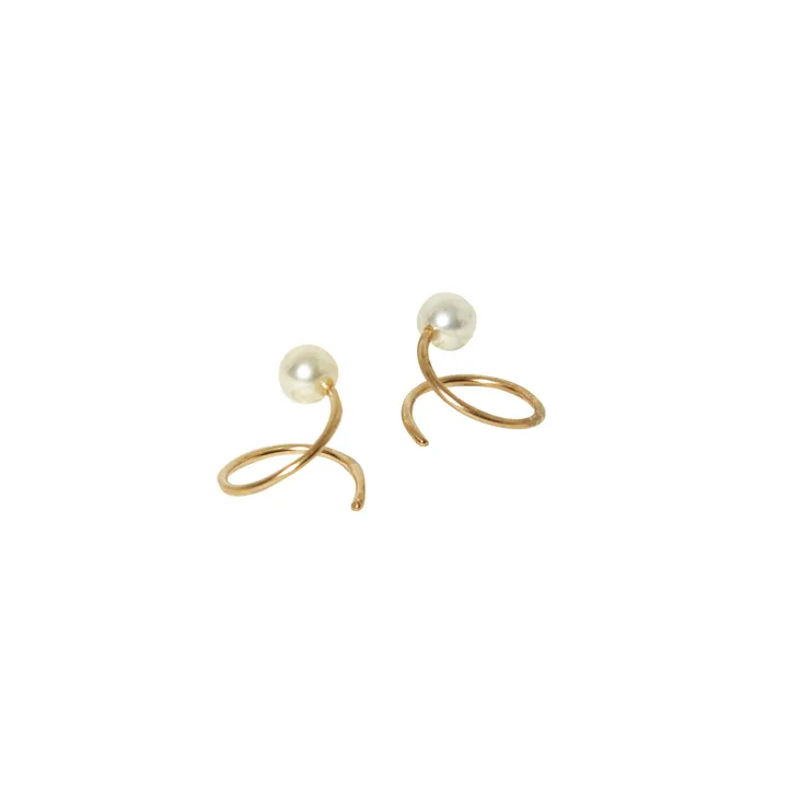 Ohrringe mit Perlen Swirl | Gold- Produktbild Nr. 3