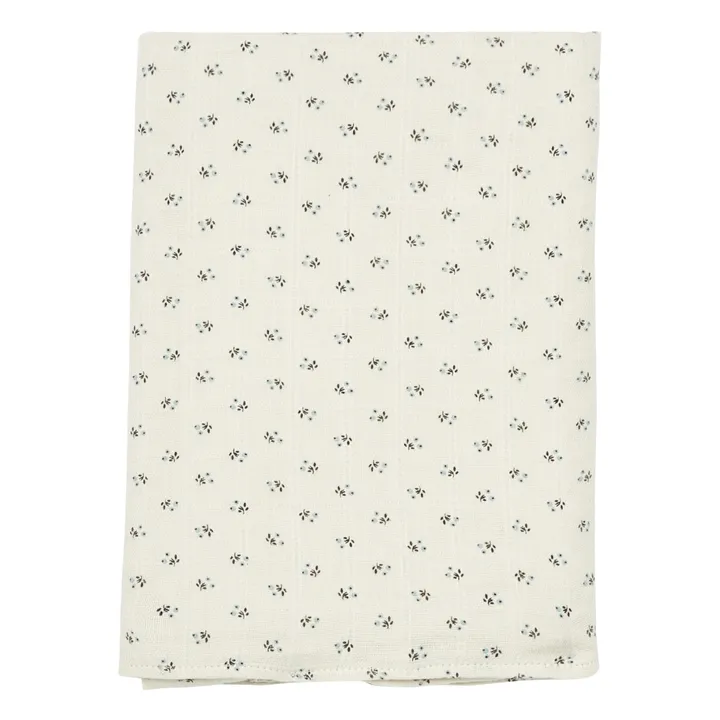 Large Double Cotton Muslin Sesame Swaddling Cloth   | Blue- Product image n°0