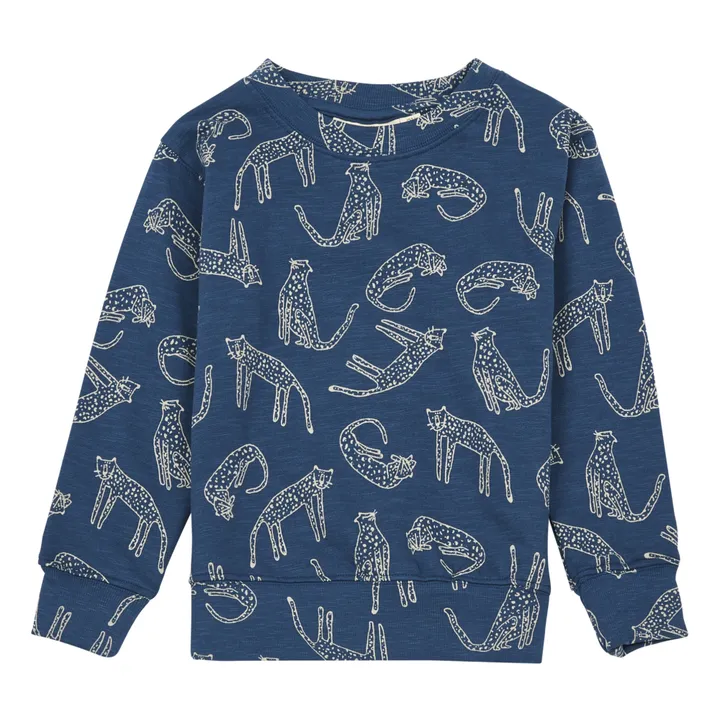 Suéter Baptiste Leopardos  algodón orgánico | Azul- Imagen del producto n°0