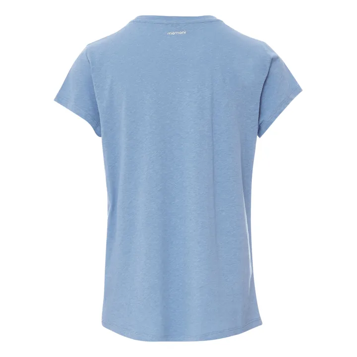 Camiseta Sondrio algodón y lino | Azul- Imagen del producto n°5
