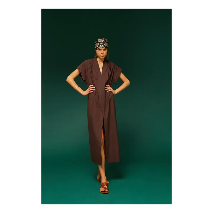 Martinique Popelin Dress  | Aubergine- Product image n°1