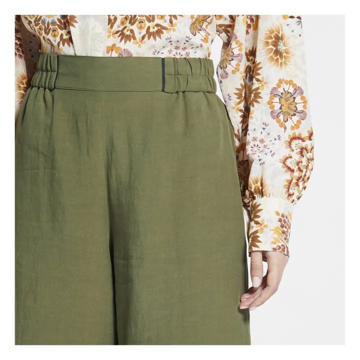 Biancospino Linen Blend Shorts  | Khaki- Product image n°3