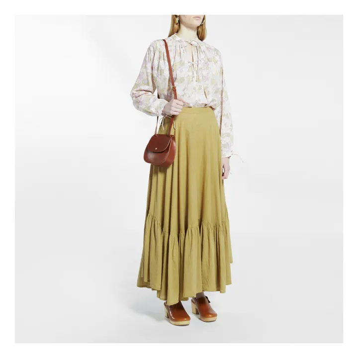 Cotton Crepe Sun Skirt  | Tabacco- Product image n°1